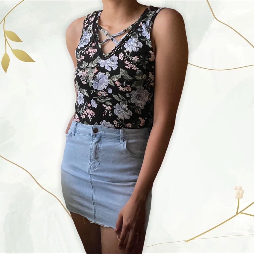LOT OF 2 FLORAL TANK TOPS by AEO